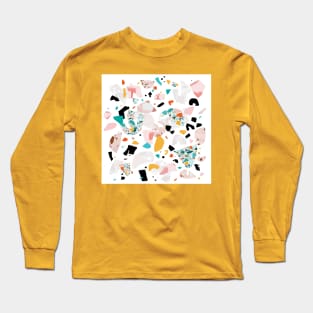 Mixed Mess I. / Collage, Terrazzo, Colorful Long Sleeve T-Shirt